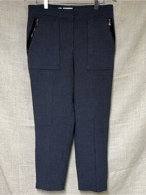 Carlisle Navy Micro-Check Stretch Chinos